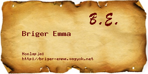 Briger Emma névjegykártya